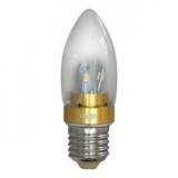 Лампа_диод E27,  3,5w 6L свеча 4000/6400K золот/хром основание LB-70